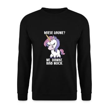 Miese Laune? Ne. Danke. Hab Noch. - Unisex Pullover - Schwarz - Vorne - Alina (178cm) & Michal (187cm)