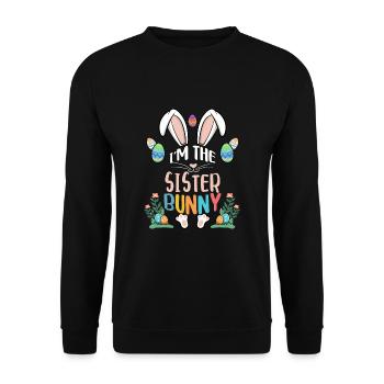 Je suis la sœur lapin - Sweat-shirt Unisexe - noir - Devant - Alina (178cm) & Michal (187cm)