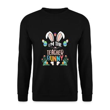 Je suis le lapin enseignant - Sweat-shirt Unisexe - noir - Devant - Alina (178cm) & Michal (187cm)