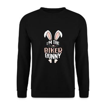 I'm The Biker Bunny - Unisex Pullover - Schwarz - Vorne - Alina (178cm) & Michal (187cm)