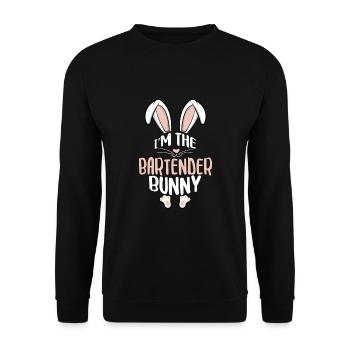 Je suis le lapin barman - Sweat-shirt Unisexe - noir - Devant - Alina (178cm) & Michal (187cm)