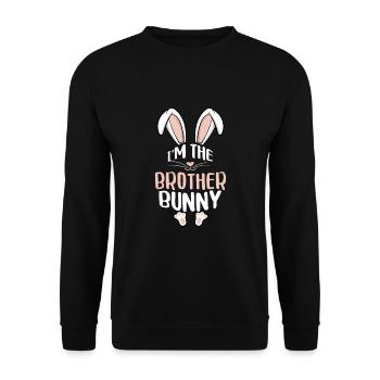 I'm The Brother Bunny - Unisex Pullover - Schwarz - Vorne - Alina (178cm) & Michal (187cm)