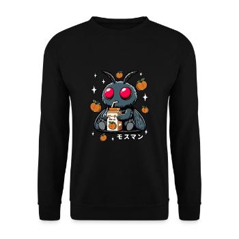 Mothman Peach Juice - Unisex Sweatshirt - black - Front - Alina (178cm) & Michal (187cm)