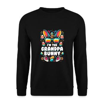 I'm The Grandpa Bunny - Unisex Sweatshirt - black - Front - Alina (178cm) & Michal (187cm)