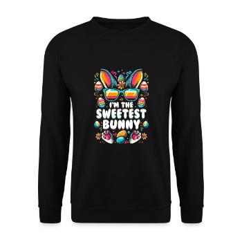 I'm The Sweetest Bunny - Unisex Sweatshirt - black - Front - Alina (178cm) & Michal (187cm)