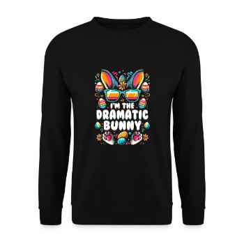I'm The Dramatic Bunny - Unisex Pullover - Schwarz - Vorne - Alina (178cm) & Michal (187cm)