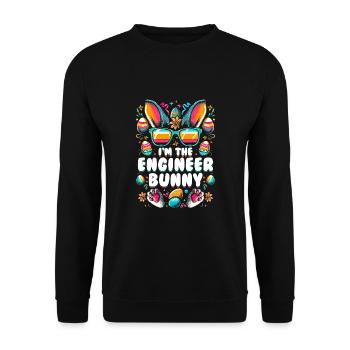 I'm The Engineer Bunny - Unisex Pullover - Schwarz - Vorne - Alina (178cm) & Michal (187cm)