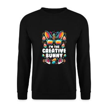 I'm The Creative Bunny - Unisex Sweatshirt - black - Front - Alina (178cm) & Michal (187cm)