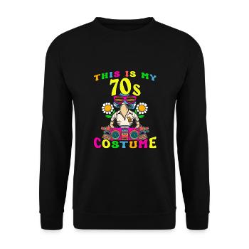 This Is My 70s Costume 70er Motto Party Kostüm - Unisex Pullover - Schwarz - Vorne - Alina (178cm) & Michal (187cm)
