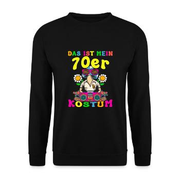 Das ist mein 70er Kostüm 70s Motto Party Kostüm - Unisex Pullover - Schwarz - Vorne - Alina (178cm) & Michal (187cm)