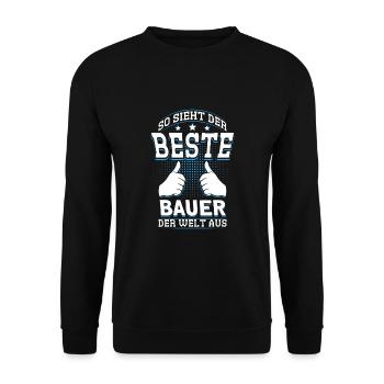 So Sieht Der Beste Bauer Der Welt Aus - Unisex Pullover - Schwarz - Vorne - Alina (178cm) & Michal (187cm)