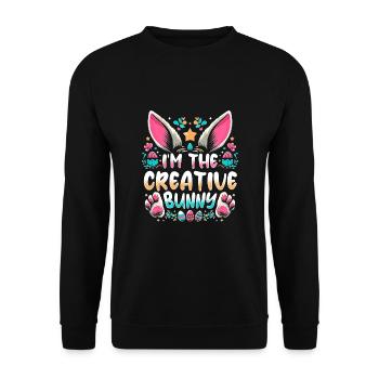 Je suis le lapin créatif - Sweat-shirt Unisexe - noir - Devant - Alina (178cm) & Michal (187cm)