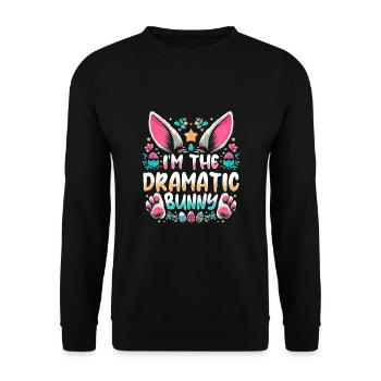 I'm The Dramatic Bunny - Unisex Sweatshirt - black - Front - Alina (178cm) & Michal (187cm)