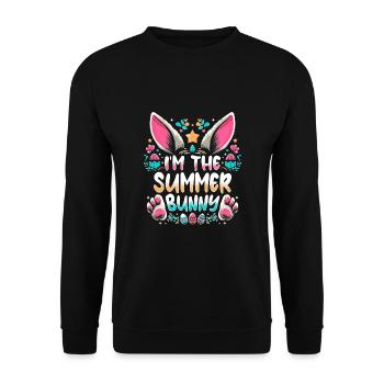 I'm The Summer Bunny - Unisex Pullover - Schwarz - Vorne - Alina (178cm) & Michal (187cm)