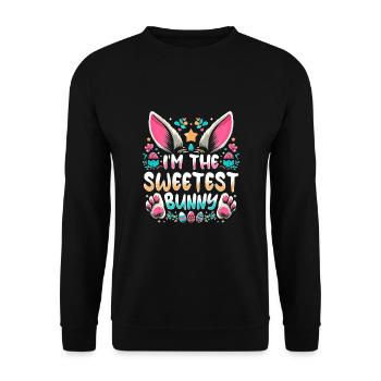 I'm The Sweetest Bunny - Unisex Sweatshirt - black - Front - Alina (178cm) & Michal (187cm)