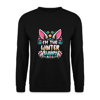 I'm The Winter Bunny - Unisex Pullover - Schwarz - Vorne - Alina (178cm) & Michal (187cm)