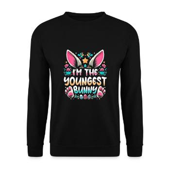 Je suis le plus jeune lapin - Sweat-shirt Unisexe - noir - Devant - Alina (178cm) & Michal (187cm)