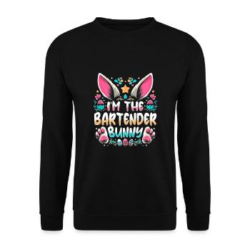 Je suis le lapin barman - Sweat-shirt Unisexe - noir - Devant - Alina (178cm) & Michal (187cm)