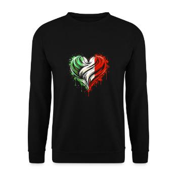 Italian Heart - Unisex Sweatshirt - black - Front - Alina (178cm) & Michal (187cm)