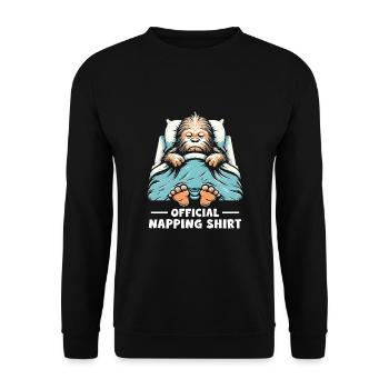 Official Napping Shirt - Unisex Pullover - Schwarz - Vorne - Alina (178cm) & Michal (187cm)