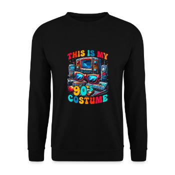 Das ist mein 90er Kostüm - Unisex Pullover - Schwarz - Vorne - Alina (178cm) & Michal (187cm)