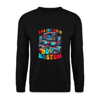 Das ist mein 90er Kostüm - Unisex Pullover - Schwarz - Vorne - Alina (178cm) & Michal (187cm)