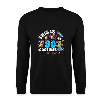This Is My 90s Costume - Unisex Pullover - Schwarz - Vorne - Alina (178cm) & Michal (187cm)