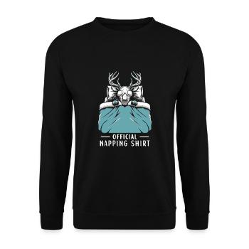 Wendigo Official Napping Shirt - Unisex Pullover - Schwarz - Vorne - Alina (178cm) & Michal (187cm)