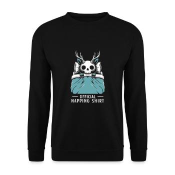 Wendigo Official Napping Shirt - Unisex Sweatshirt - black - Front - Alina (178cm) & Michal (187cm)