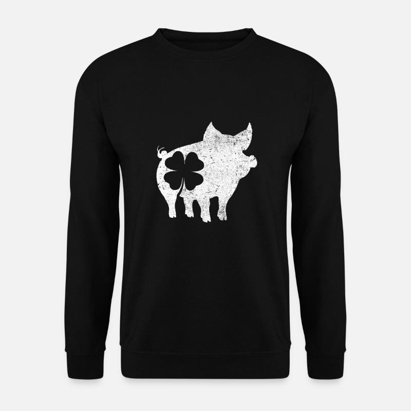 Shamrock Pig - Unisex Sweatshirt - black