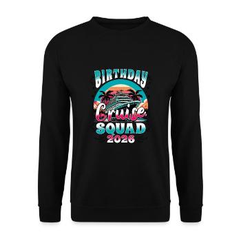 Escouade de croisière d’anniversaire 2026 - Sweat-shirt Unisexe - noir - Devant - Alina (178cm) & Michal (187cm)