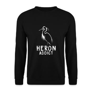 Heron Addict - Unisex Pullover - Schwarz - Vorne - Alina (178cm) & Michal (187cm)