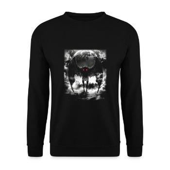 Mothman Mythical Creature - Unisex Sweatshirt - black - Front - Alina (178cm) & Michal (187cm)