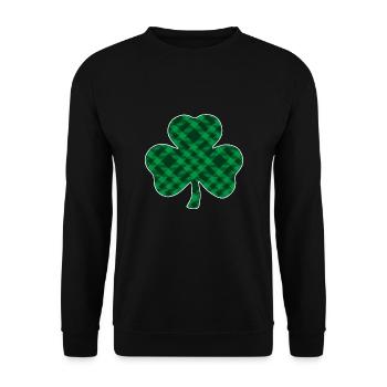 Buffle vert à carreaux trèfle - Sweat-shirt Unisexe - noir - Devant - Alina (178cm) & Michal (187cm)