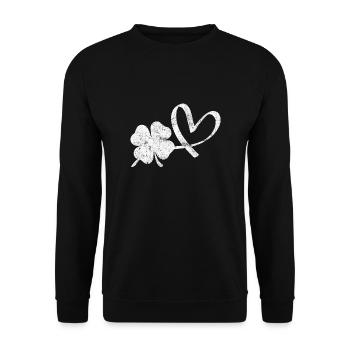 Cœur de trèfle irlandais de la Saint-Patrick - Sweat-shirt Unisexe - noir - Devant - Alina (178cm) & Michal (187cm)