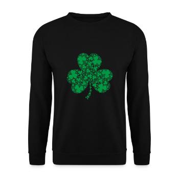 Trèfle en fleurs - Sweat-shirt Unisexe - noir - Devant - Alina (178cm) & Michal (187cm)