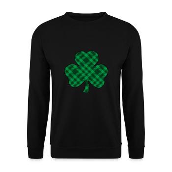 Buffle vert à carreaux trèfle - Sweat-shirt Unisexe - noir - Devant - Alina (178cm) & Michal (187cm)