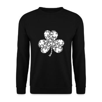 Trèfle blanc en fleurs - Sweat-shirt Unisexe - noir - Devant - Alina (178cm) & Michal (187cm)