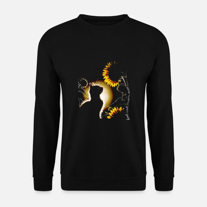 Sunflower Cat - Unisex Sweatshirt - black