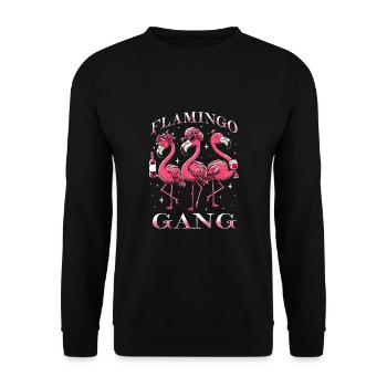 Flamingo Gang - Unisex Sweatshirt - black - Front - Alina (178cm) & Michal (187cm)