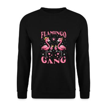Flamingo Gang - Unisex Sweatshirt - black - Front - Alina (178cm) & Michal (187cm)