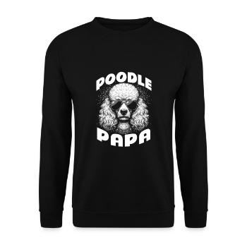 Papa caniche - Sweat-shirt Unisexe - noir - Devant - Alina (178cm) & Michal (187cm)