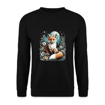 Cottagecore Aesthetic Fox - Unisex Sweatshirt - black - Front - Alina (178cm) & Michal (187cm)