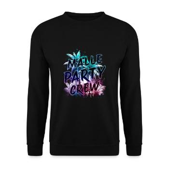 Malle Party Crew - Unisex Pullover - Schwarz - Vorne - Alina (178cm) & Michal (187cm)