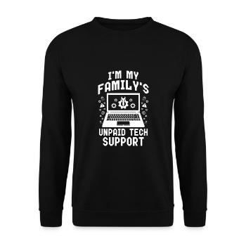 Je suis l’assistance technique non rémunérée de ma famille - Sweat-shirt Unisexe - noir - Devant - Alina (178cm) & Michal (187cm)