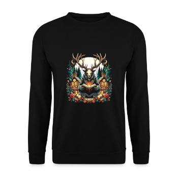 Wendigo Geschichtenerzähler - Unisex Pullover - Schwarz - Vorne - Alina (178cm) & Michal (187cm)