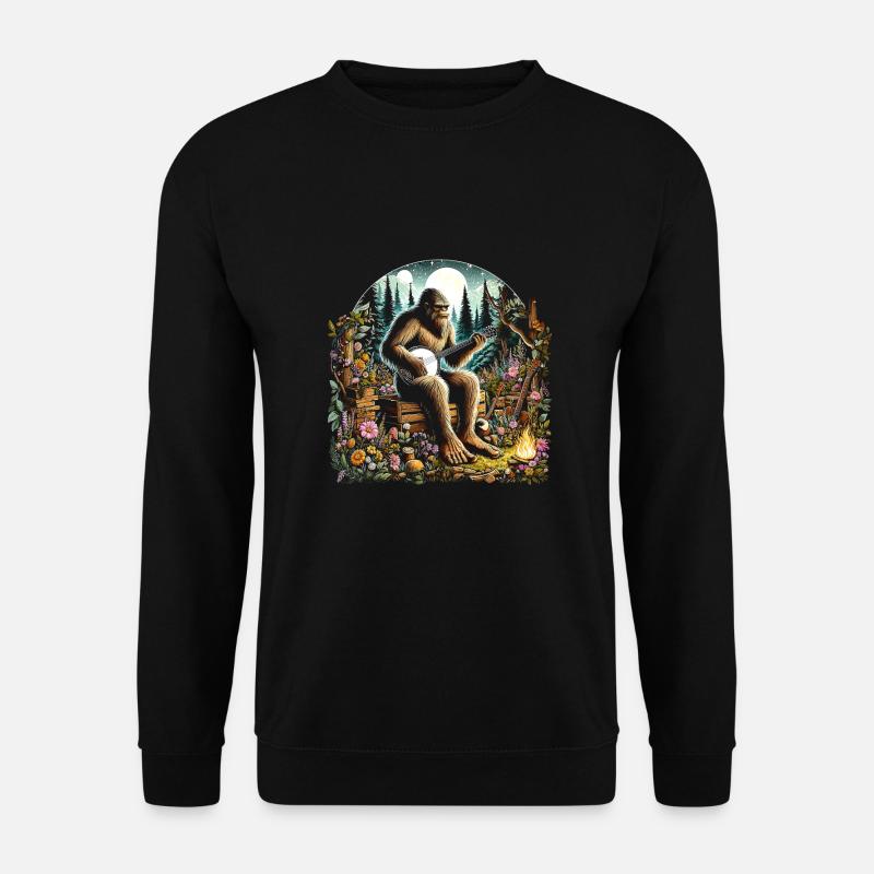Bigfoot with guitar - Unisex Sweatshirt - black