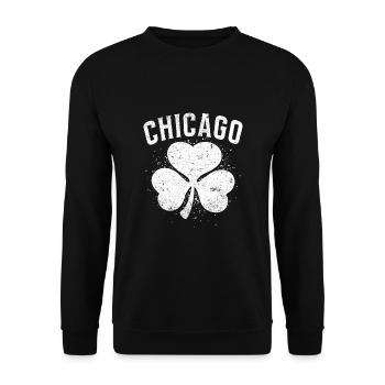 Shamrock Chicago - Unisex Sweatshirt - black - Front - Alina (178cm) & Michal (187cm)