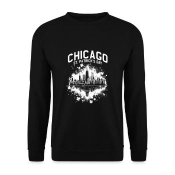Fête de la Saint-Patrick à Chicago - Sweat-shirt Unisexe - noir - Devant - Alina (178cm) & Michal (187cm)