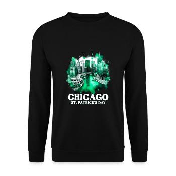 Fête de la Saint-Patrick à Chicago - Sweat-shirt Unisexe - noir - Devant - Alina (178cm) & Michal (187cm)